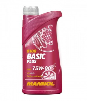 Масло трансмиссионное MANNOL 8108 Basic Plus 75W-90 синтетическое 1 л (GL-4+) MN8108-1 MANNOL