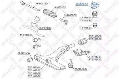 опора амортизатора переднего!\ Hyundai Sonata all 94-98 12-51015-SX STELLOX