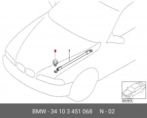 Болт BMW OE 34 10 3 451 068 BMW