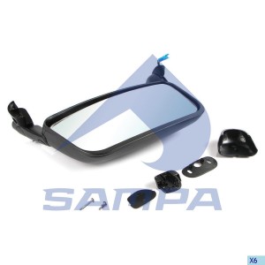 Зеркало боковое SCANIA P,G,R,T series левое электрическое с подогревом SAMPA 042104 SAMPA