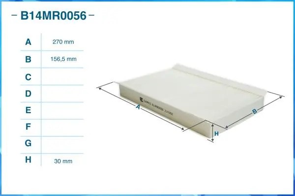Фильтр салонный пылевой B14MR0056 B14MR0056 CWORKS