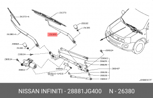 поводок стеклоочистителя !передний левый \ Nissan X-Trail 07-14 28881-JG400 NISSAN