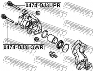 Втулка направляющая передн суппорта нижняя MITSUBISHI GALANT 03-12 0474-DJ3LOWR 0474-DJ3LOWR FEBEST