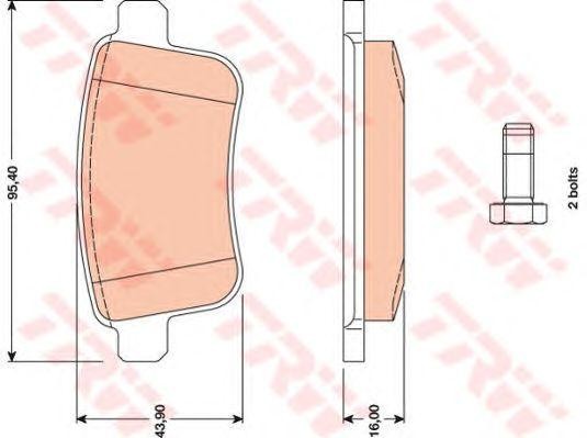 Колодки тормозные RENAULT Kangoo задние (4шт.) TRW GDB1786 TRW