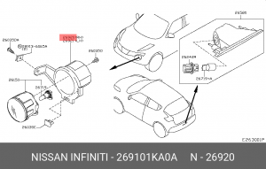 кронштейн противотуманной фары!\ Nissan 26910-1KA0A NISSAN