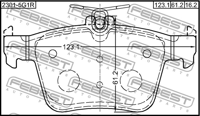 КОЛОДКИ ТОРМОЗНЫЕ ЗАДНИЕ подходит для AUDI A3/A3 Sportback (8V) 2013- 2301-5G1R 2301-5G1R FEBEST