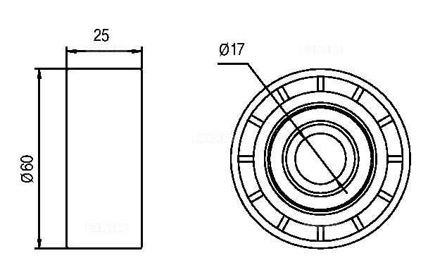 Ролик приводного ремня PEUGEOT 307,Boxer,Partner CITROEN Jumper,Berlingo FIAT Du GTA0010 GMB
