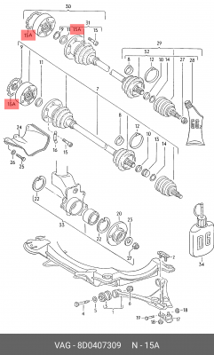 Кольцо уплотнительное ШРУСа VW VAG 8D0 407 309 8D0 407 309 VAG