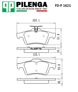 Колодки тормозные диск.задние FOCUS 2, FOCUS 3, C-MAX, MAZDA 3, VOLVO FD-P1621 FDP1621 PILENGA