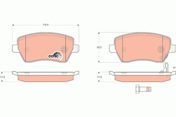 Колодки тормозные ЛАДА Vesta,Largus RENAULT Logan,Clio NISSAN Micra,Note передни GDB3396 TRW