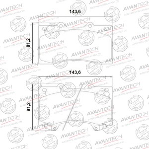 Колодки тормозные дисковые Avantech передние (противоскрипная пластина в компл.) AV0233 AVANTECH