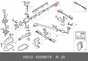 втулка трансмиссии пласт.! тяги КПП телескоп.механ.переключ-я 18x21x20\Iveco Tur 42008074 IVECO
