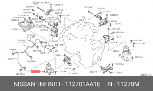подушка двигателя!\ Nissan Murano 07-14 11270-1AA1E NISSAN