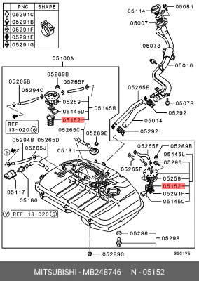 Фильтр топлвный MITSUBISHI MB248746 MB248746 MITSUBISHI