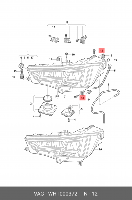 Болт VW AUDI SEAT SKODA OE WHT 000 372 VAG