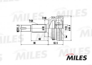 ШРУС наружный TOYOTA COROLLA 1.3 92-97 (с ABS) (GKN 305308) GA20473 GA20473 MILES