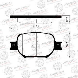 Колодки тормозные дисковые Avantech передние (противоскрипная пластина в компл.) AV821 AVANTECH