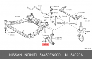 болт рычага переднего!\ Nissan Qashqai J10/ X-Trail T31 06> 54459-EN00D NISSAN