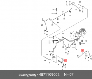 Шланг тормозной SSANGYONG Actyon (06-),Kyron (05-),Actyon Sports (06-),Rexton (0 4871109002 SSANG YONG
