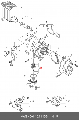 Термостат VW Amarok (10-15),Beetle AUDI A3 OE 06H 121 113 B VAG