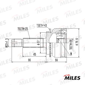 ШРУС наружный с ABS MITSUBISHI LANCER IX/OUTLANDER 1.6-2.4 03- GA20649 GA20649 MILES