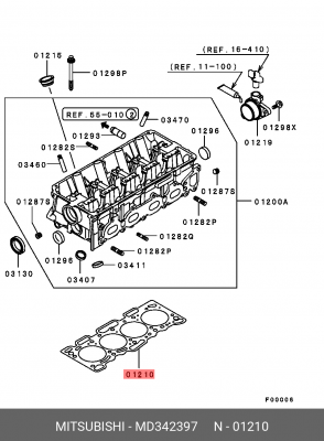 Прокладка головки блока цилиндров MD342397 MD342397 MITSUBISHI