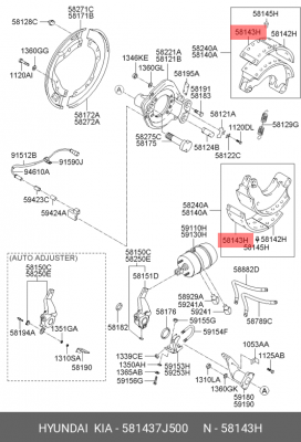 НАКЛАДКА ТОРМОЗНАЯ 581437J500 HYUNDAI