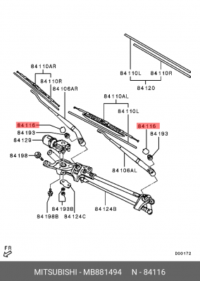 колпачок поводка стеклоочистителя!\ Mitsubishi Lancer 00> MB881494 MITSUBISHI