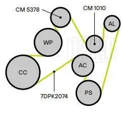 Ролик привод. ремня VW Touareg (02-)/Audi Q7 (06-) 3.2i/3.6i (с натяж. мех.) (CM CM5378 TRIALLI