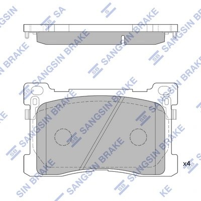 Колодки тормозные HYUNDAI Equus (13-) передние (4шт.) SANGSIN SP1756 SANGSIN