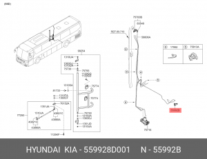 Штуцер тормозной системы Universe тройн/тр. 9,5*6 559928D001 HYUNDAI KIA