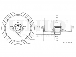 Барабан тормозной задний BRD-10028 UNIO