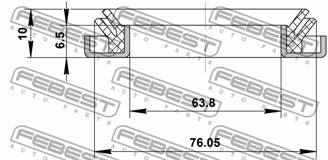 Сальник ступ передний 82.15X108.3X7X15.7 SUZUKI GRAND VITARA 2006- 95DDY-7564061 95DDY-75640610X FEBEST