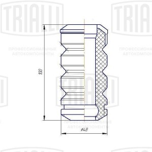 Отбойник стойки для а/м ВАЗ 1118 передней "TRIALLI" (полиуретан) BC 0133 TRIALLI