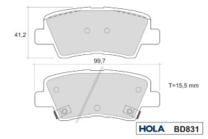 Колодки тормозные дисковые задние BD831 HOLA