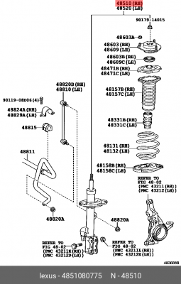 СТОЙКА 48510-80775 TOYOTA
