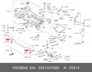 ВТУЛКА СТАБИЛИЗАТОРА 55513-3T000 555133T000 HYUNDAI KIA