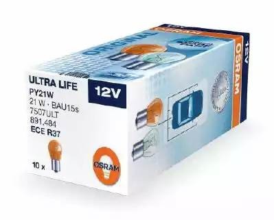 Лампа 12V PY21W BAU15s желтая Yellow Ultra Life OSRAM 7507ULT OSRAM