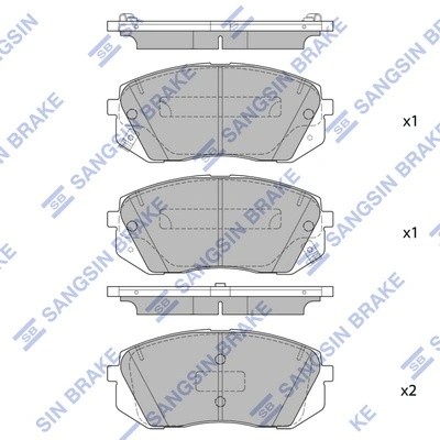 Колодки тормозные KIA Soul (13-) передние (4шт.) SANGSIN SP1849 SANGSIN