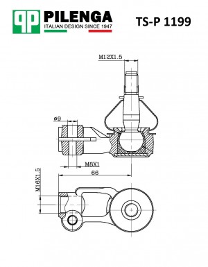 Рулевой наконечник левый NEXIA, LANOS TS-P1199 TSP1199 PILENGA