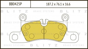 Колодки тормозные дисковые задние VW Touareg 10-PORSCHE Cayenne 10- BB0425P BB0425P BLITZ