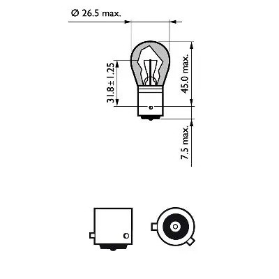 Лампа 12V PY21W BAU15s желтая Yellow Long Life Eco Vision PHILIPS 12496LLECOCP PHILIPS