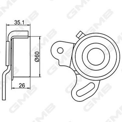 Ролик ГРМ натяжной Hyundai Pony III, Mitsubishi Colt II-III 1.2-1.5 (-95) GT1001 GT10010 GMB