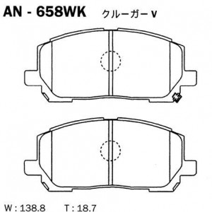 Колодки тормозные дисковые передние ПОДХОДЯТ ДЛЯ LEXUS RX AN-658WK AN658WK AKEBONO
