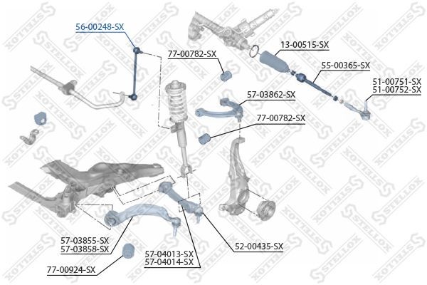 тяга стабилизатора переднего!\ BMW 7 4.0-5.0i/3.0D 08> 56-00248-SX STELLOX