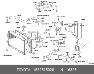 прокладка термостата!\ Toyota Avensis 1.8i 97-00/Corona 1.6i 97-00 16325-15020 TOYOTA