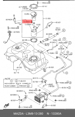 РЕГУЛЯТОР ДАВЛЕНИЯ ТОПЛИВА L3M813280 L3M8-13-280 MAZDA