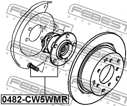 Ступица в сборе задняя MITSUBISHI LANCER CY 2007-, OUTLANDER CW# 06-12 0482-CW5W 0482-CW5WMR FEBEST