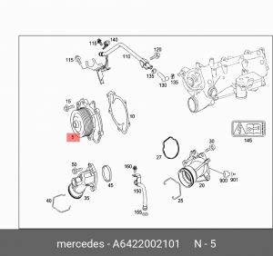 Насос водяной A6422002101 A6422002101 MERCEDES BENZ
