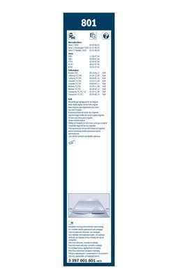 Щетка стеклоочистителя 600/530мм комплект Twin BOSCH 3 397 001 801 BOSCH